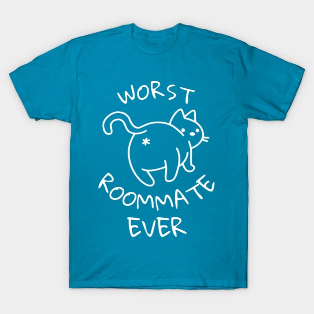 Cat Butthole Worst Roommate Ever T-Shirt by RogerTheCat